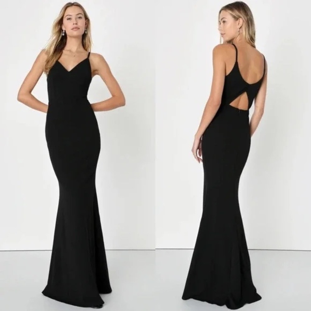 Lulus Black Cutout Back Maxi Dress Small